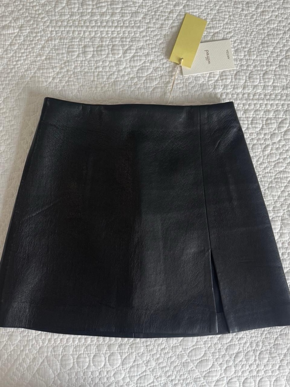 NWOT Aritzia Sunday Best Tatiana High-waisted vegan leather mini skirt Black 00
